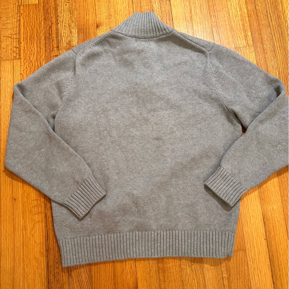 L.L.Bean Men's Cotton Knit 1/4 Zip Sweater in gray, Size. M - Picture 4 of 8